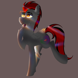 Size: 4000x4000 | Tagged: safe, artist:dicemarensfw, derpibooru import, oc, oc:dicemare, pegasus, crying, fangs, freckles, happy, hoof on chest, lighting, looking up, male, piercing, solo, stallion, trans male, transgender, wings