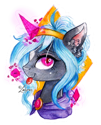 Size: 1024x1261 | Tagged: safe, artist:lailyren, derpibooru import, oc, oc only, oc:proxy, pony, simple background, solo, tongue, tongue out, traditional art, transparent background, trotcon