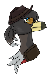 Size: 1359x1936 | Tagged: safe, artist:agdapl, derpibooru import, griffon, crossover, griffonized, looking back, rule 63, simple background, sniper, species swap, sunglasses, team fortress 2, transparent background