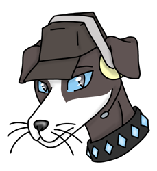 Size: 1535x1674 | Tagged: safe, artist:agdapl, derpibooru import, diamond dog, choker, crossover, headset, male, scout, simple background, species swap, spiked choker, team fortress 2, transparent background