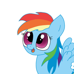 Size: 2048x2048 | Tagged: safe, artist:mark_ml, rainbow dash, pegasus, pony, cute, dashabetes, female, filly, profile picture, sfw, simple background, smiling, solo, white background