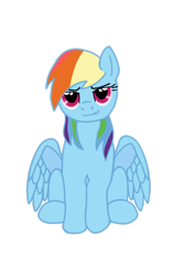 Size: 2480x3508 | Tagged: safe, artist:mark_ml, rainbow dash, pegasus, pony, bedroom eyes, cute, dashabetes, female, looking at you, mare, simple background, sitting, smug, solo, transparent background