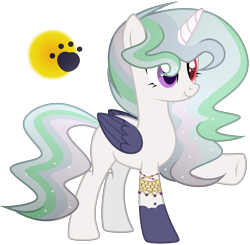 Size: 1835x1796 | Tagged: safe, artist:dayspringsentryyt, derpibooru import, oc, alicorn, hybrid, pony, colored wings, female, interspecies offspring, jewelry, mare, offspring, parent:discord, parent:princess celestia, parents:dislestia, simple background, solo, transparent background, wings