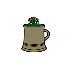 Size: 681x673 | Tagged: safe, artist:neuro, oc, oc only, oc:rotkiv steelmug, alicorn, pony, horn, male, micro, pony in a cup, simple background, solo, stallion, tankard, transparent background