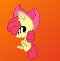 Size: 1316x1320 | Tagged: safe, artist:hugsartist, derpibooru import, apple bloom, chibi, female, filly, solo