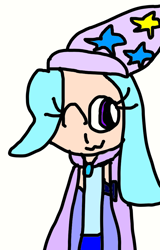 Size: 664x1038 | Tagged: safe, artist:sugarbugjewelpet, derpibooru import, trixie, human, 1000 hours in ms paint, cape, clothes, female, hat, humanized, solo, trixie's cape, trixie's hat