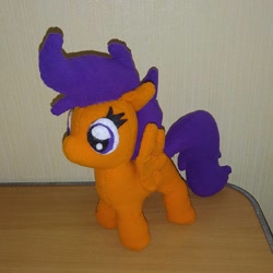 Size: 1080x1080 | Tagged: safe, artist:jbond, derpibooru import, scootaloo, pegasus, pony, female, filly, handmade, irl, photo, photography, plushie, solo