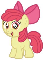 Size: 1108x1554 | Tagged: safe, artist:aleximusprime, derpibooru import, apple bloom, female, filly, happy, simple background, solo, transparent background