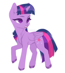 Size: 2020x2260 | Tagged: safe, artist:sannoe, derpibooru import, twilight sparkle, twilight sparkle (alicorn), alicorn, pony, simple background, solo, white background