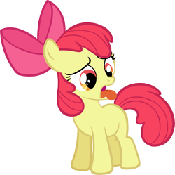 Size: 6558x6524 | Tagged: safe, artist:lilcinnamon, derpibooru import, apple bloom, apple family reunion, .psd available, female, filly, simple background, solo, tongue, tongue out, tongue twister, transparent background, vector