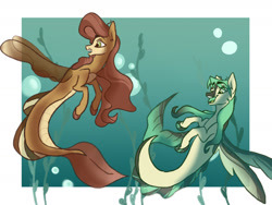 Size: 1280x960 | Tagged: safe, artist:sallybatbridge, derpibooru import, oc, oc only, seapony (g4), bubble, crepuscular rays, dorsal fin, female, fins, fish tail, flowing mane, flowing tail, ocean, open mouth, seaweed, simple background, smiling, tail, underwater, water, wings