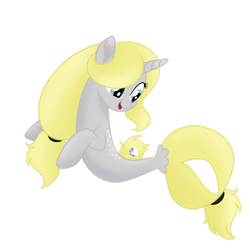 Size: 1280x1280 | Tagged: safe, artist:katelynleeann42, derpibooru import, oc, oc only, pony, seapony (g4), unicorn, base used, dorsal fin, female, fish tail, flowing mane, gray eyes, horn, open mouth, seaponified, simple background, smiling, solo, species swap, tail, transparent background, yellow mane