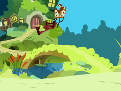 Size: 640x480 | Tagged: safe, derpibooru import, fighting is magic, background, bird house, cattails, exterior, fluttershy's cottage, no pony