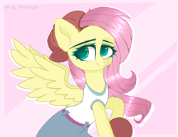 Size: 1553x1200 | Tagged: safe, artist:memengla, fluttershy, pegasus, pony, 90s grunge fluttershy, cute, daaaaaaaaaaaw, shyabetes