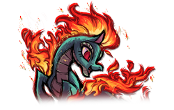 Size: 960x611 | Tagged: safe, artist:alts-art, derpibooru import, tianhuo, dragon, hybrid, longma, them's fightin' herds, community related, mane of fire, official, simple background, tail of fire, transparent background, vector