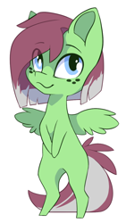 Size: 674x1197 | Tagged: safe, alternate version, artist:arctic-fox, derpibooru import, oc, oc only, oc:watermelon success, pegasus, pony, alternate character, chibi, simple background, solo, transparent background