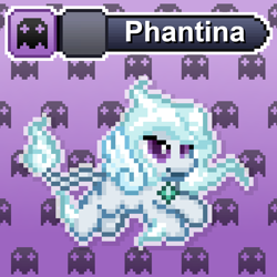 Size: 1024x1024 | Tagged: safe, artist:tony yotes, artist:yotes games, derpibooru import, oc, oc:phantina, ghost, pegasus, pony, undead, battle gem ponies, eeveelution, ghostpony, pixel art, pokémon, ponymon, solo, spirit