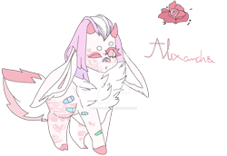 Size: 1024x705 | Tagged: safe, artist:noitosghost, derpibooru import, oc, oc only, dragon, hybrid, chest fluff, dragon oc, ears, female, floppy ears, one eye closed, simple background, solo, transparent background, wink