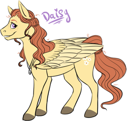 Size: 911x866 | Tagged: safe, artist:eperyton, derpibooru import, oc, oc:daisy, pegasus, pony, colored hooves, offspring, parent:tree hugger, parent:zephyr breeze, parents:zephyrhugger, pegasus oc, simple background, smiling, solo, white background, wings