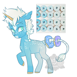 Size: 800x800 | Tagged: safe, artist:lavvythejackalope, derpibooru import, oc, oc only, pony, unicorn, braid, donut, food, horn, raised hoof, raised leg, simple background, solo, transparent background, unicorn oc