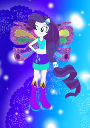 Size: 535x761 | Tagged: safe, artist:magical-mama, artist:selenaede, artist:user15432, derpibooru import, rarity, human, equestria girls, barely eqg related, base used, boots, clothes, crossover, cutie mark, cutie mark on clothes, diamond, element of generosity, fairy, fairy wings, fairyized, gradient background, hairpin, hand on hip, high heel boots, high heels, magic winx, ponied up, purple shoes, purple wings, shoes, sparkly background, wings, winx, winx club, winxified