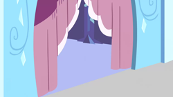 Size: 1280x720 | Tagged: safe, derpibooru import, screencap, games ponies play, background, crystal castle, crystal empire, curtains, liminal space, no pony, scenic ponyville