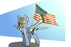 Size: 3000x2000 | Tagged: safe, artist:wandering nate, derpibooru import, oc, oc only, original species, plane pony, american flag, one eye closed, p-51, p-51 mustang, plane, simple background, solo, wink