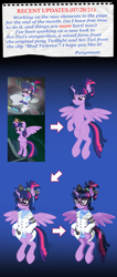 Size: 1701x4015 | Tagged: safe, artist:ponymaan, derpibooru import, sci-twi, twilight sparkle, twilight sparkle (alicorn), alicorn, eqg summertime shorts, equestria girls, mad twience, big crown thingy, clothes, element of magic, goggles, jewelry, lab coat, messy hair, messy mane, regalia