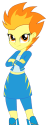 Size: 891x2314 | Tagged: safe, artist:pyrus-leonidas, derpibooru import, idw, spitfire, equestria girls, crossed arms, female, simple background, solo, transparent background, vector