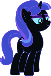 Size: 1920x2862 | Tagged: safe, artist:confrank01, derpibooru import, edit, nightmare moon, starlight glimmer, pony, unicorn, female, high res, lidded eyes, mare, palette swap, ponyar fusion, recolor, simple background, smiling, smirk, solo, transparent background, vector, vector edit