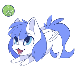 Size: 994x877 | Tagged: safe, alternate version, artist:arctic-fox, derpibooru import, oc, oc only, oc:snow pup, pegasus, pony, alternate character, ball, chibi, collar, simple background, solo, tennis ball, transparent background