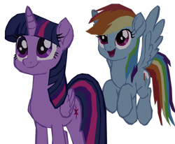 Size: 1280x1057 | Tagged: safe, artist:benpictures1, edit, edited screencap, screencap, rainbow dash, twilight sparkle, twilight sparkle (alicorn), alicorn, pegasus, pony, my little pony: the movie, cute, dashabetes, duo, female, inkscape, mare, simple background, transparent background, twiabetes, vector