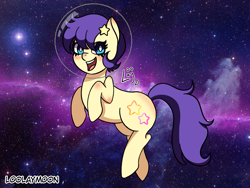 Size: 1600x1200 | Tagged: safe, artist:loolaymoon, derpibooru import, star dancer, earth pony, pony, art pack:not a space pony, star dancer appreciation collab, art pack, female, floating, mare, solo, space, stars