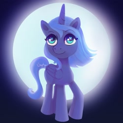 Size: 3300x3300 | Tagged: safe, artist:saphira_pone, artist:saphypone, derpibooru import, princess luna, alicorn, pony, female, filly, heart eyes, moon, s1 luna, solo, wingding eyes, woona, younger