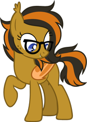 Size: 1220x1703 | Tagged: safe, artist:pegasski, derpibooru import, oc, oc:railroad tracks, bat pony, pony, female, glasses, mare, simple background, solo, transparent background