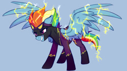 Size: 1280x720 | Tagged: safe, artist:rutkotka, derpibooru import, rainbow dash, pegasus, pony, clothes, costume, shadowbolt dash, shadowbolts costume, solo