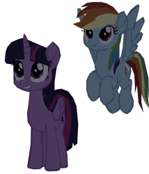 Size: 1280x1494 | Tagged: safe, artist:benpictures1, rainbow dash, twilight sparkle, twilight sparkle (alicorn), alicorn, pegasus, my little pony: the movie, duo, duo female, female, inkscape, mare, simple background, transparent background, vector