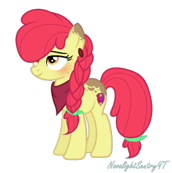 Size: 990x994 | Tagged: safe, artist:novalightsentryyt, derpibooru import, apple bloom, alternate design, female, filly, simple background, solo, transparent background