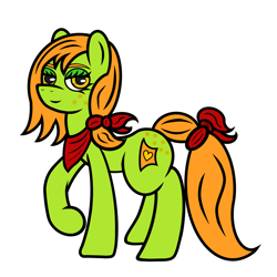 Size: 1024x1024 | Tagged: safe, artist:dice-warwick, derpibooru import, oc, oc:lottery, earth pony, pony, fallout equestria, red scarf, solo