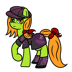 Size: 1024x1024 | Tagged: safe, artist:dice-warwick, derpibooru import, oc, oc:lottery, earth pony, pony, fallout equestria, boots, clothes, dress, hat, shoes, solo