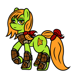 Size: 1024x1024 | Tagged: safe, artist:dice-warwick, derpibooru import, oc, oc:lottery, earth pony, pony, fallout equestria, armor, brigade armor, leather armor, solo