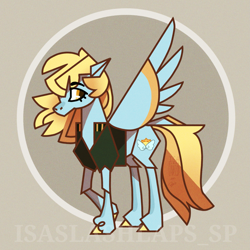 Size: 2261x2261 | Tagged: safe, artist:laps-sp, derpibooru import, pegasus, pony, solo, unshorn fetlocks, vest