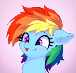 Size: 1050x1003 | Tagged: safe, artist:xbi, derpibooru import, rainbow dash, pegasus, pony, :p, blushing, bust, cute, dashabetes, female, gradient background, mare, portrait, solo, tongue, tongue out