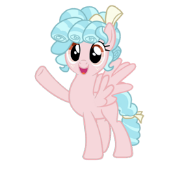 Size: 640x640 | Tagged: safe, artist:千鸟酱, cozy glow, pegasus, pony, cozybetes, cute, older, older cozy glow, open mouth, open smile, smiling, solo, spread wings, waving, wings