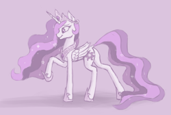 Size: 1333x895 | Tagged: safe, artist:rosik, derpibooru import, princess celestia, alicorn, pony, smiling, solo