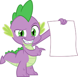Size: 5901x5782 | Tagged: safe, artist:frownfactory, derpibooru import, spike, dragon, the crystalling, exploitable, grin, looking at you, male, pointing, poster, simple background, smiling, solo, teeth, transparent background, vector