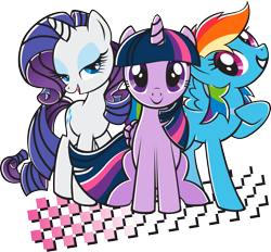 Size: 2048x1898 | Tagged: safe, derpibooru import, rainbow dash, rarity, twilight sparkle, twilight sparkle (alicorn), alicorn, simple background, stock vector, transparent background