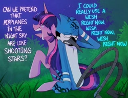 Size: 2048x1563 | Tagged: safe, artist:vinegarclown, derpibooru import, twilight sparkle, anthro, bird, blue jay, pony, aeroplanes and meteor showers, airplanes (song), b.o.b., crossover, crossover shipping, crying, female, hayley williams, lyrics, male, mare, meme, mordecai, mordetwi, redraw mordetwi meme, regular show, shipping, song reference, straight, teary eyes, text