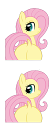 Size: 331x753 | Tagged: artist needed, safe, fluttershy, pegasus, pony, flutterbutt, looking at you, looking back, looking back at you, simple background, solo, transparent background