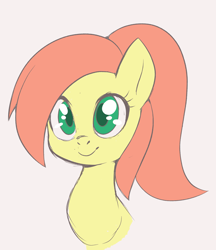 Size: 1920x2224 | Tagged: safe, artist:jessy, derpibooru import, oc, oc only, oc:pineapple pizza, earth pony, pony, cute, ponytail, simple background, solo
